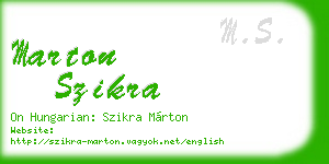 marton szikra business card